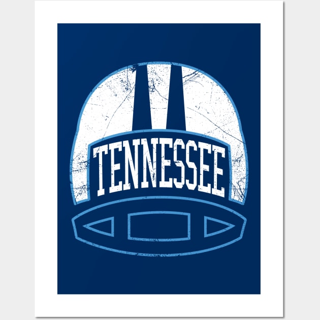 Tennessee Retro Helmet - Navy Wall Art by KFig21